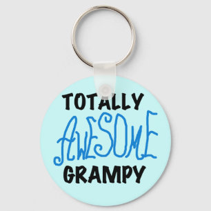 Blue Totally Awesome Grampy Tshirts and Gifts Key Ring