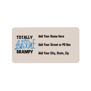 Blue Totally Awesome Grampy Tshirts and Gifts Label