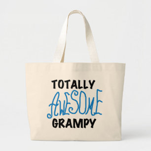 Blue Totally Awesome Grampy Tshirts and Gifts Large Tote Bag