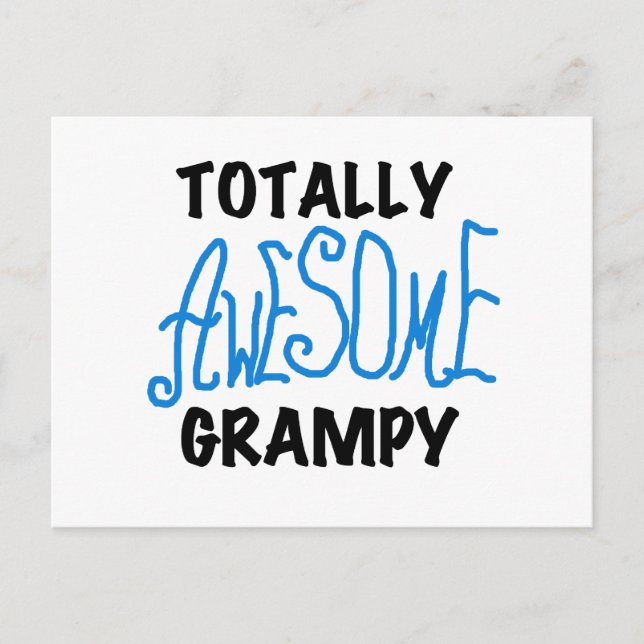 Blue Totally Awesome Grampy Tshirts and Gifts Postcard (Front)