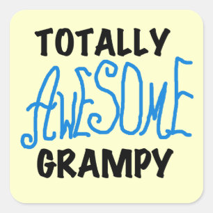 Blue Totally Awesome Grampy Tshirts and Gifts Square Sticker