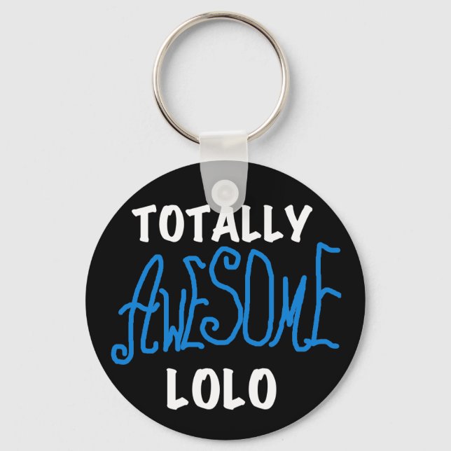 Blue Totally Awesome Lolo T-shirts and Gifts Key Ring (Front)