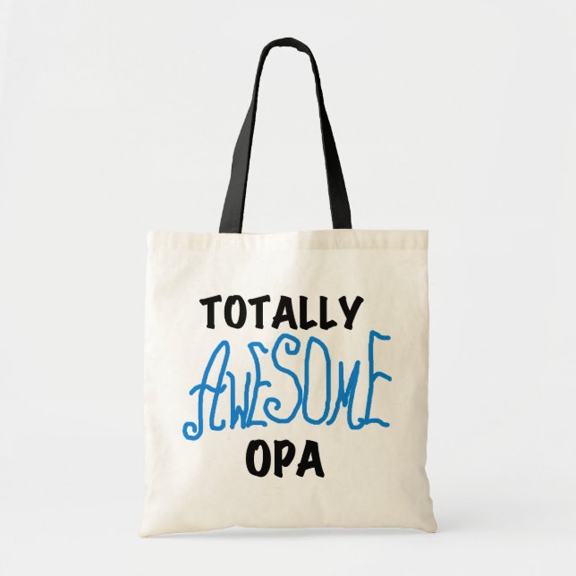 Blue Totally Awesome Opa T-shirts and Gifts Tote Bag (Front)