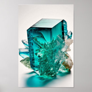 blue tourmaline macro close up gemstone photo poster
