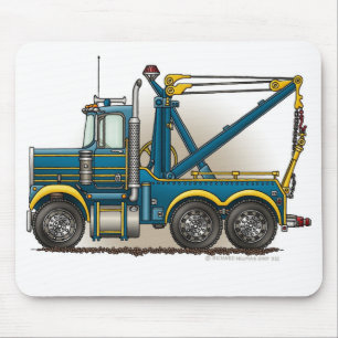 Blue Tow Truck Wrecker Mouse Pad