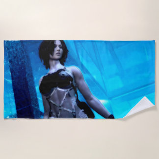 Blue Toxin beach towel
