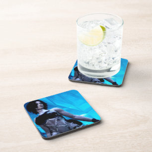 Blue Toxin hard plastic coasters