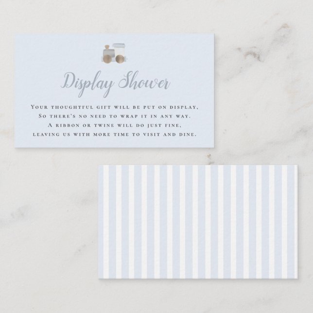 Blue Toy Train Display Shower Enclosure Card (Front/Back)