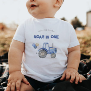 Blue Tractor Any Age Birthday T-Shirt Baby Bodysuit