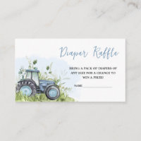 Blue Tractor Baby Shower Diaper Raffle