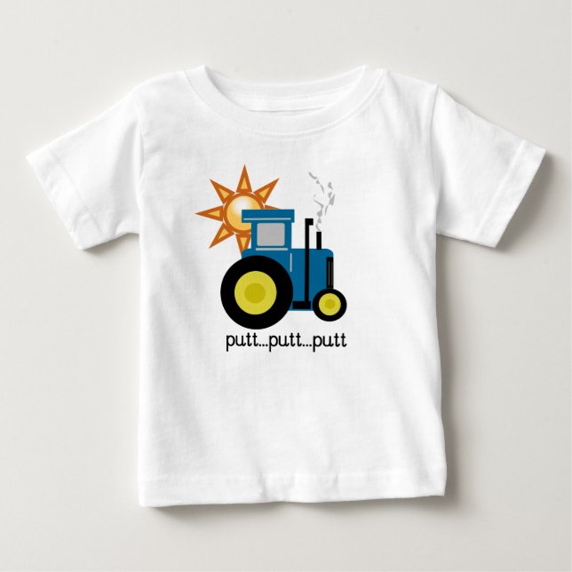 Blue Tractor Baby T-Shirt (Front)