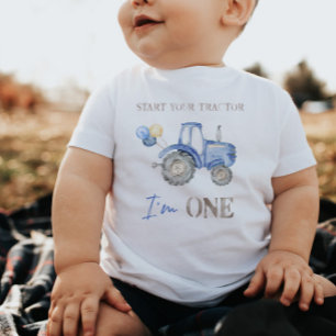 Blue Tractor Birthday T-Shirt