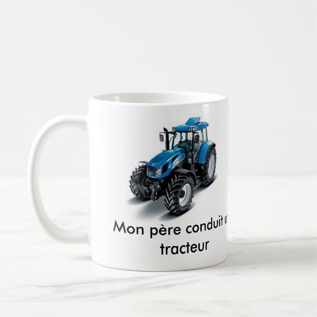 Blue tractor, Blue tractor, Mon père conduit un tr Coffee Mug (Left)