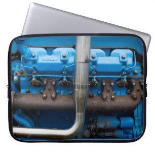 Blue Tractor Motor Laptop Sleeve