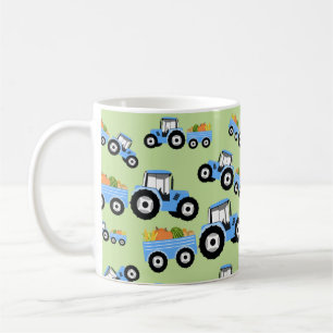 Blue Tractor Truck Farm Produce Coffee Mug