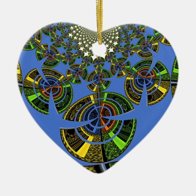 Blue tradition ceramic tree decoration (Front)