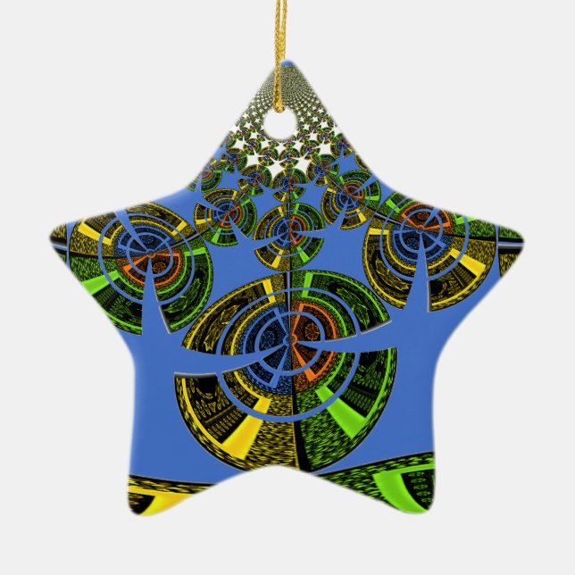 Blue tradition ceramic tree decoration (Front)