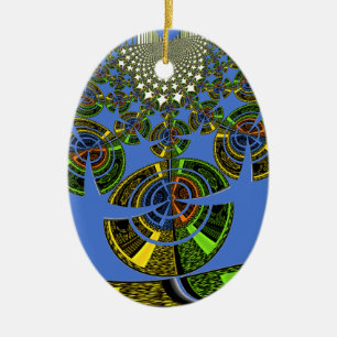 Blue tradition ceramic tree decoration