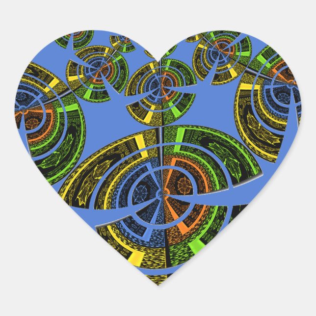 Blue tradition heart sticker (Front)