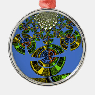 Blue tradition metal tree decoration