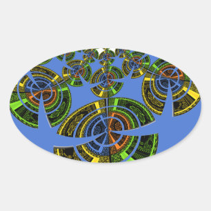 Blue tradition oval sticker