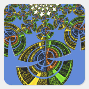Blue tradition square sticker
