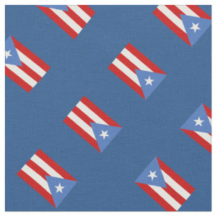 Blue: Traditional: Flag of Puerto Rico Fabric