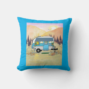 Blue Trailer Camp Pillow