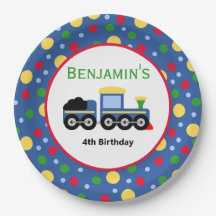 Blue Train Engine and Coal Car Birthday