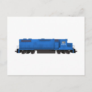 Blue Train Engine: Postcard