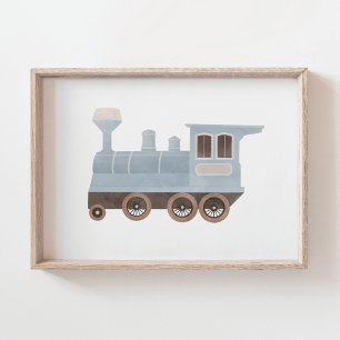 Blue Train Kids Room Decor
