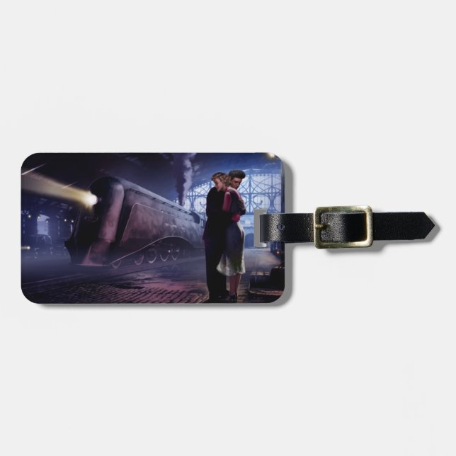 Blue Train Luggage Tag (Front Horizontal)