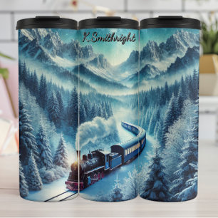 Blue Train Misty Mountain Wilderness Thermal Tumbler
