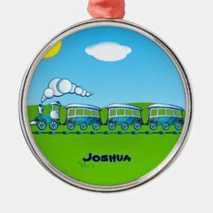 Blue Train template Metal Tree Decoration