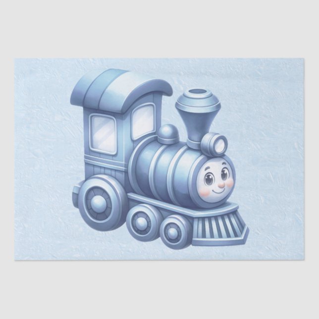 Blue Train Tissue Paper (Front)
