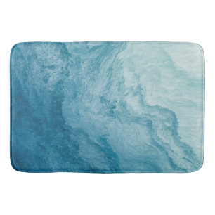 Blue Tranquil Ocean Waves Nature Abstract Art Bath Mat