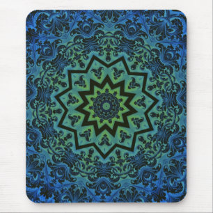 Blue Tranquillity Mandala Mouse Mat