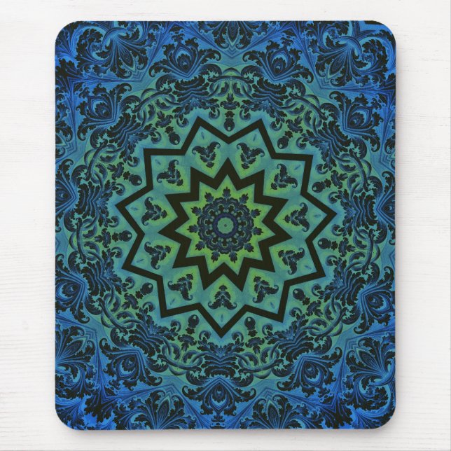 Blue Tranquillity Mandala Mouse Mat (Front)