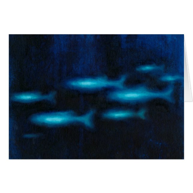 Blue Translucent Fish Silhouettes (Front Horizontal)