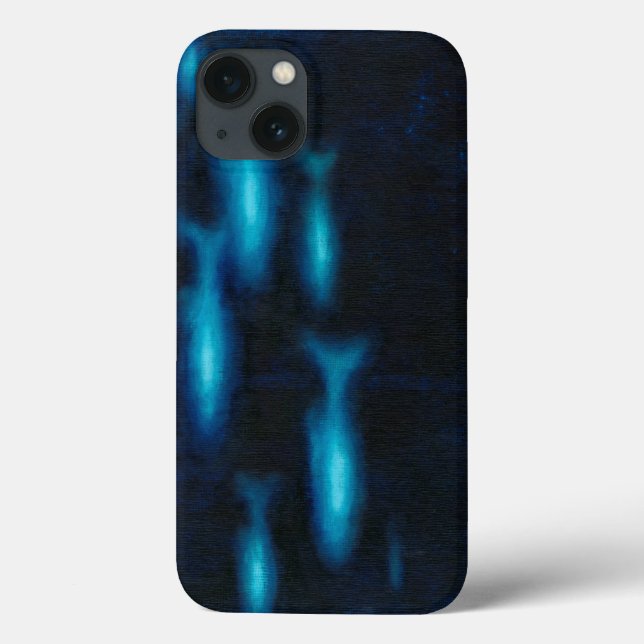 Blue Translucent Fish Silhouettes Case-Mate iPhone Case (Back)