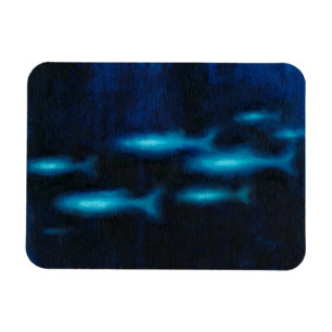 Blue Translucent Fish Silhouettes Magnet