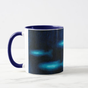 Blue Translucent Fish Silhouettes Mug
