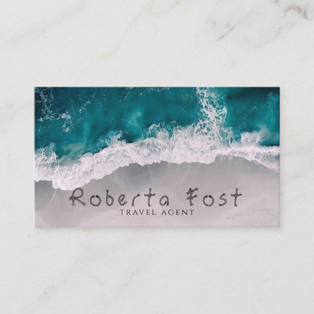 Blue Travel Agent Business Card (Front)