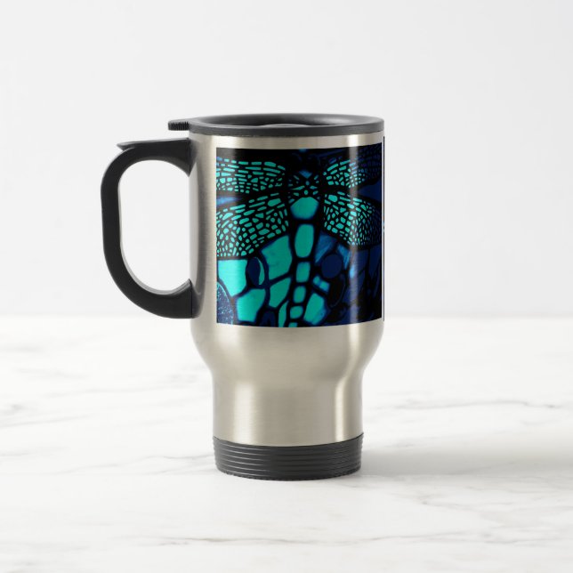 blue travel dragonfly mug (Left)