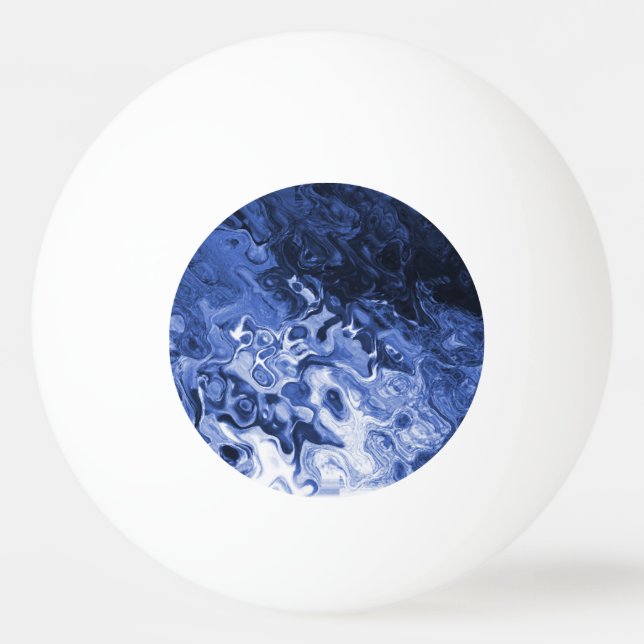 Blue Tree Abstract Ping Pong Ball (Back)
