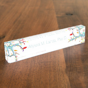 Blue Tree Art Business Psy.D. Nameplate