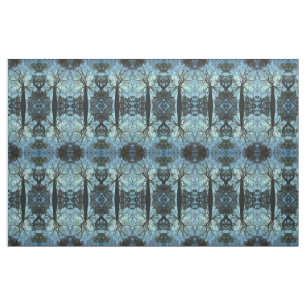 Blue Tree Branch Abstract Fabric