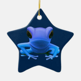 Blue Tree Frog Ceramic Tree Decoration