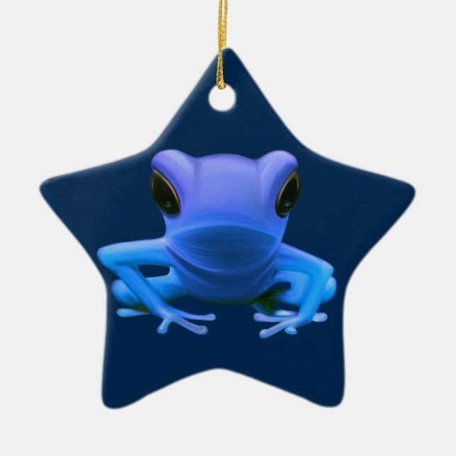 Blue Tree Frog Ceramic Tree Decoration (Front)