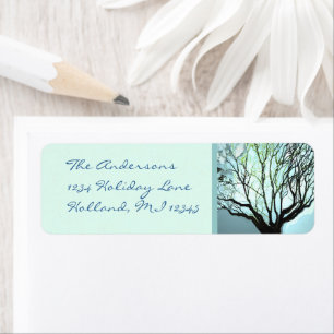Blue Tree Lights Return Address